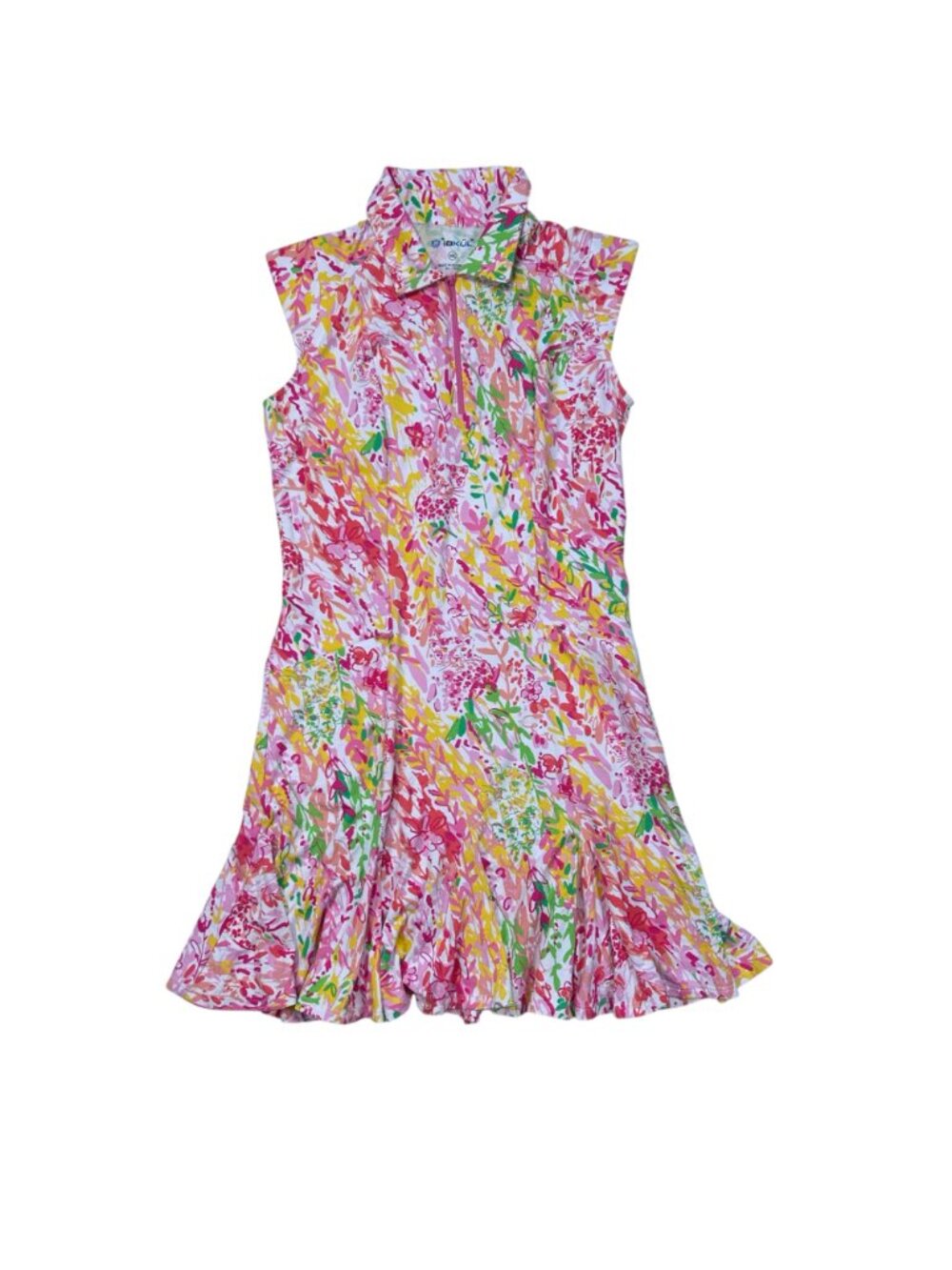 IBKUL Cat Cay XS Polo Dress Performance Outdoors Athletic Golf Pink Floral - Picture 3 of 11
